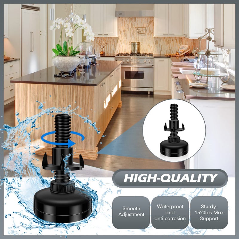 Holimax 10 Set Adjustable Furniture Leveling Feet, Adjustable Leg Levelers for Cabinets Sofa Tables Chairs Raiser, Heavy Duty Height Adjuster Furniture Levelers Foot with T- Nut Kit 3/8   -16 Thread - Image 5